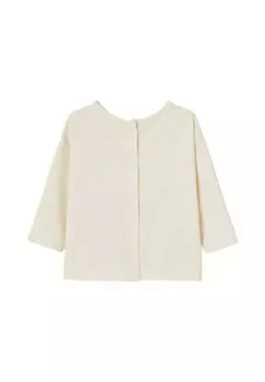 Топ с длинными рукавами MIT PAPA MAMA BOTSCHAFT Vertbaudet, белый