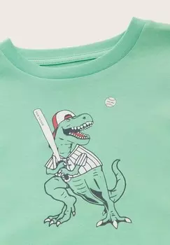 Топ с длинными рукавами MIT PRINT TOM TAILOR, зеленый