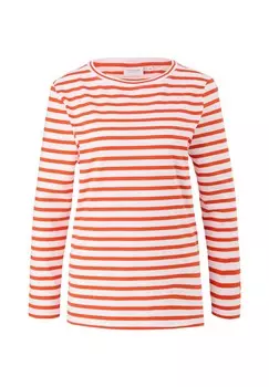 Топ с длинными рукавами MIT QUERSTREIFEN comma casual identity, оранжевый