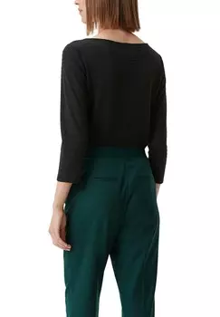 Топ с длинными рукавами MIT SEMITRANSPARENTEN STREIFEN comma casual identity, черный