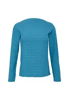 Топ с длинными рукавами MIT STRUKTURMUSTER UND U BOOT AUSSCHNITT s.Oliver, бирюзовый