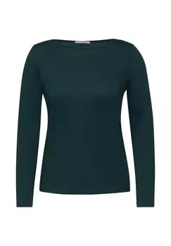 Топ с длинными рукавами MIT U-BOOT-AUSSCHNITT Cecil, цвет Mottled Dark Green