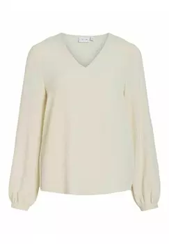 Топ с длинными рукавами MIT V-AUSSCHNITT VILA, бежевый