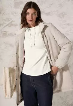 Топ с длинными рукавами MIT WORDING Cecil, молочный