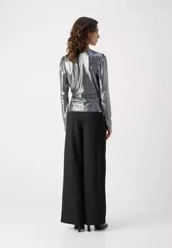 Топ с длинными рукавами Morgan, серый металлик