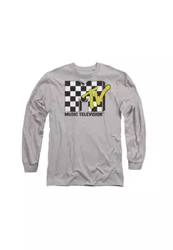Топ с длинными рукавами MTV CHECKER BOARD LOGO Cotton Soul, серый