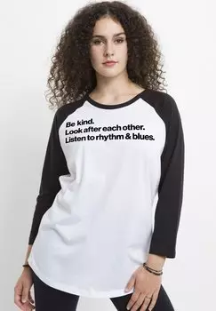 Топ с длинными рукавами MUSIC LISTEN TO RHYTHM Henry Tiger, белый