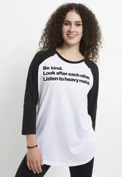 Топ с длинными рукавами MUSIC LISTEN TO HEAVY METAL Henry Tiger, белый