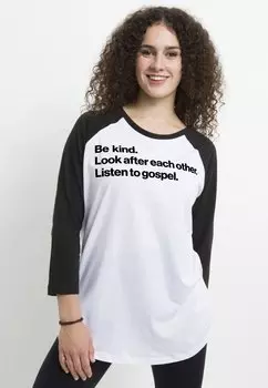 Топ с длинными рукавами MUSIC LISTEN TO GOSPEL Henry Tiger, белый