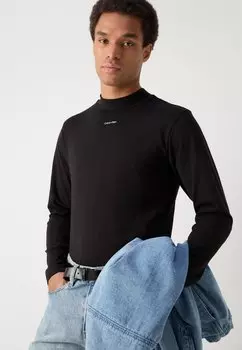 Топ с длинными рукавами NANO LOGO MOCK Calvin Klein, черный
