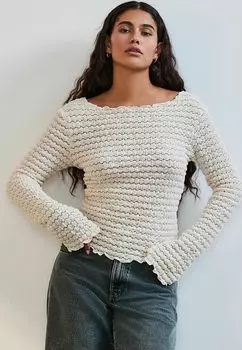 Топ с длинными рукавами Next, бежевый