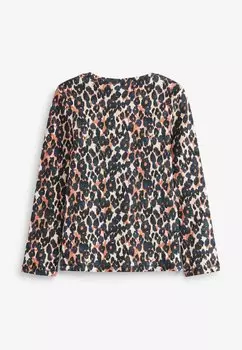 Топ с длинными рукавами Next, черная анималистичная белая полоска 5 Pack Long Sleeve