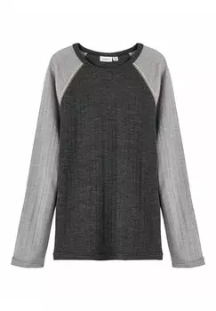 Топ с длинными рукавами NKMWANG NEEDLE SOLID Name it, цвет blue graphite