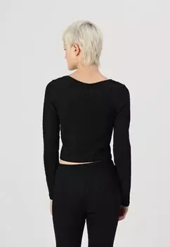 Топ с длинными рукавами NMGILLY CROP Noisy May, черный