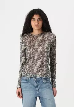 Топ с длинными рукавами OBJMONTANA Object, белый