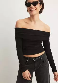Топ с длинными рукавами OFF SHOULDER NA-KD, черный