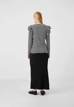 Топ с длинными рукавами OLMEVIE FRILL STRIPE ONLY MATERNITY, черный
