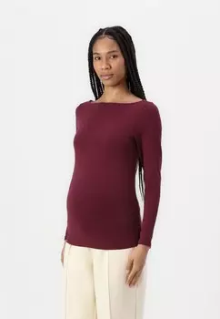 Топ с длинными рукавами OLMLIVE LOVE BOATNECK ONLY MATERNITY, бордовый