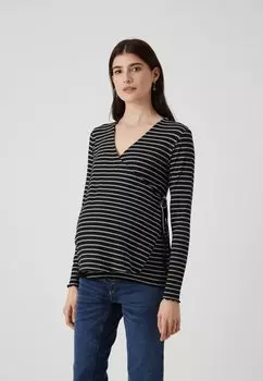 Топ с длинными рукавами OLMRAYA WRAP ONLY MATERNITY, цвет black/whiteoud dancer