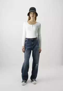 Топ с длинными рукавами Onllive Love Placket ONLY, Cloud Dancer