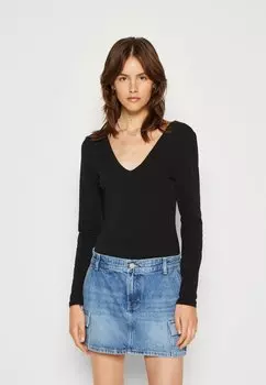 Топ с длинными рукавами ONLLIVE LOVE V NECK BODY ONLY, цвет black
