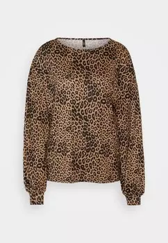 Топ с длинными рукавами ONLMARIA BOAT NECK TOP BOX ONLY Tall, коричневый