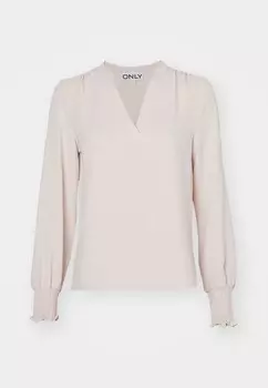 Топ с длинными рукавами ONLMETTE VNECK SMOCK ONLY, бежевый
