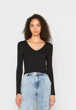 Топ с длинными рукавами ONLODA V NECK ONLY, черный