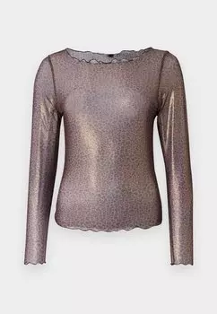 Топ с длинными рукавами ONLVICKY LEO SHINY ONLY, темно-коричневый