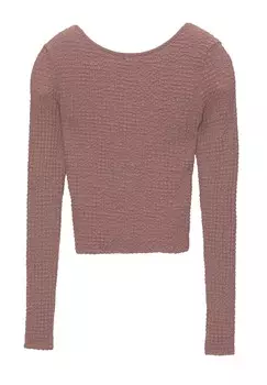 Топ с длинными рукавами OPEN BACK PULL&BEAR, розовый