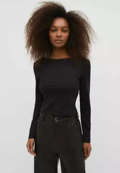 Топ с длинными рукавами OPEN-BACK Stradivarius, цвет black