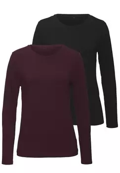 Топ с длинными рукавами PACK 2 LASCANA, фиолетовый