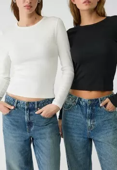 Топ с длинными рукавами PACK OF 2 Stradivarius, белый