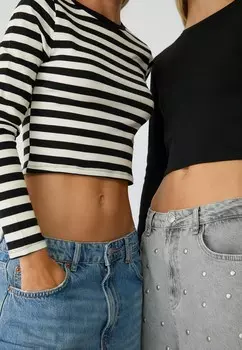 Топ с длинными рукавами PACK OF 2 LONG SLEEVE Stradivarius, черный