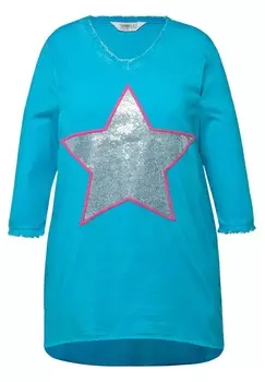 Топ с длинными рукавами PAILLETTEN-STERN, Angel of Style, бирюзовый