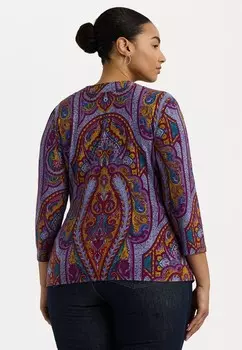 Топ с длинными рукавами PAISLEY STRETCH JERSEY TOP Lauren Ralph Lauren Woman, розовый
