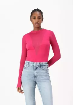 Топ с длинными рукавами Patrizia Pepe, темно-красный