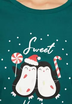 Топ с длинными рукавами PCHANNIS CHRISTMAS GLITTER Pieces, темно-зеленый