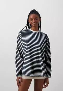 Топ с длинными рукавами PCJUPITER STRIPE Pieces, цвет cloud dancer/maritime blue