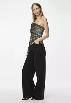 Топ с длинными рукавами PCKAM ONE SHOULDER Pieces, серый