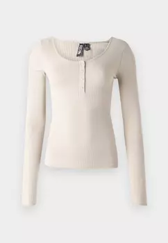 Топ с длинными рукавами PCKITTE Pieces, молочный