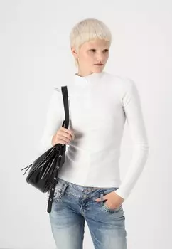 Топ с длинными рукавами PCKITTE ZIP T-NECK Pieces, белый