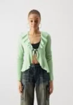 Топ с длинными рукавами PCRHEA V NECK TIE Pieces, мятный