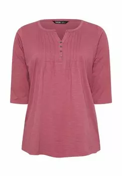 Топ с длинными рукавами PINTUCK HENLEY Yours Clothing, светло-розовый