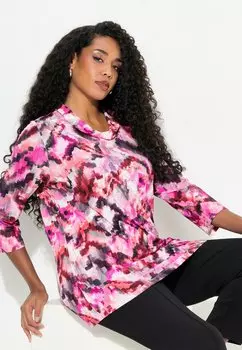 Топ с длинными рукавами PIXEL COWL NECK 3/4 SLEEVE TEE Ulla Popken, красный