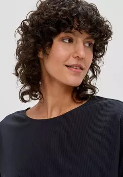 Топ с длинными рукавами PLISSIERTES s.Oliver, темно-синий