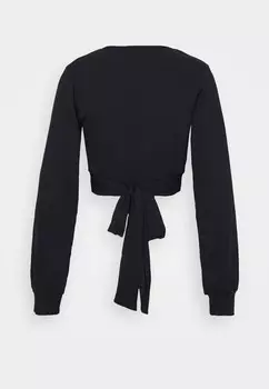 Топ с длинными рукавами PLUNGE TIE WAIST LONG SLEEVE CROP Glamorous, темно-синий