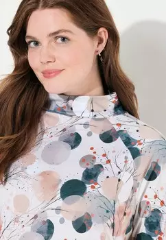 Топ с длинными рукавами POLKA DOT TURTLENECK TEE Ulla Popken, белый