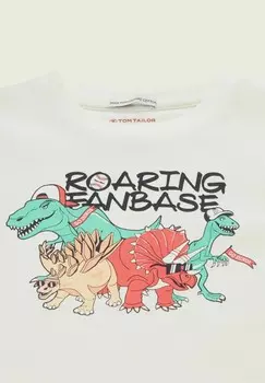 Топ с длинными рукавами PRINT TOM TAILOR, белый