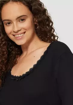 Топ с длинными рукавами QS, черный